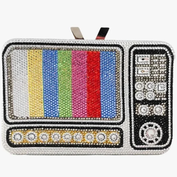 Colorful Retro TV Clutch Rhinestone Bag - Picture 6 of 6